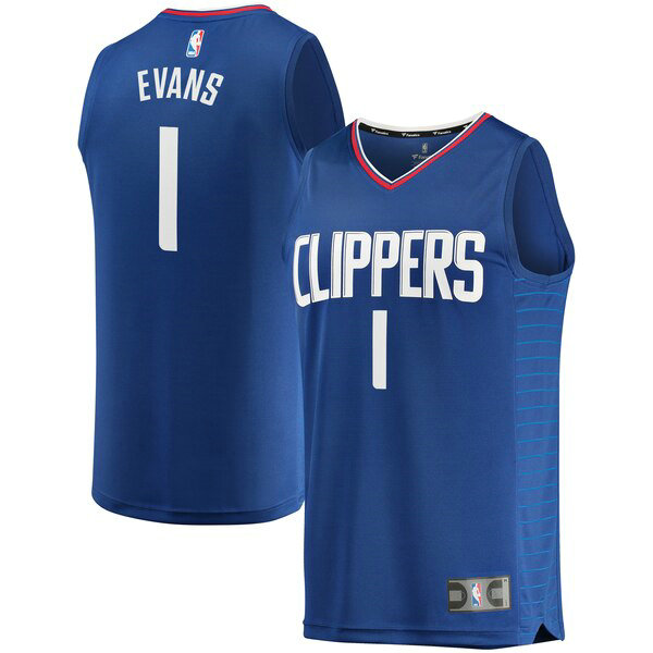 Maillot nba Los Angeles Clippers Icon Edition Homme Jawun Evans 1 Bleu